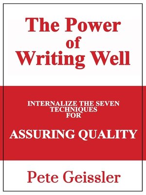 cover image of Internalize the Seven Techniques for Assuring Quality